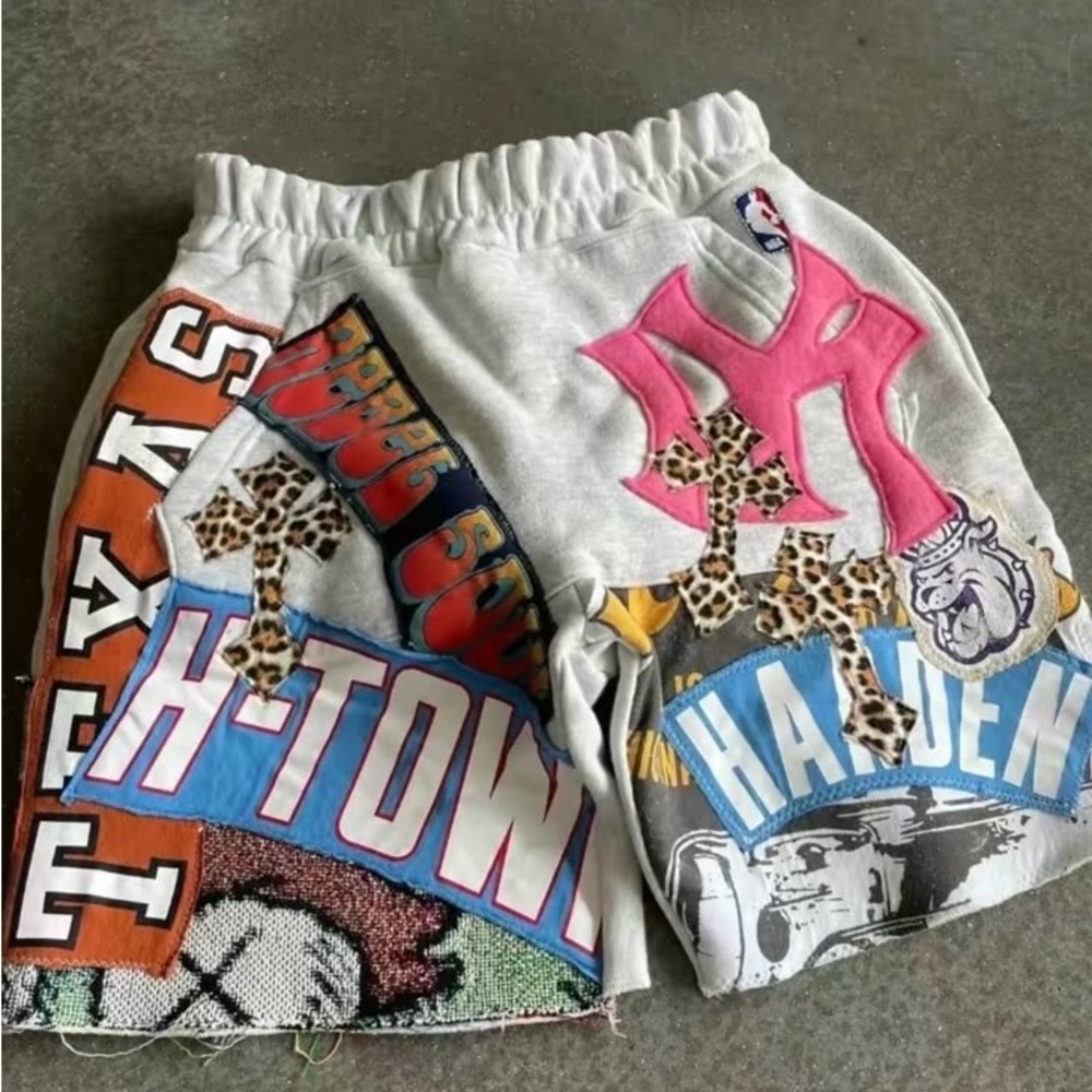 Kids Graphic Patchwork Shorts